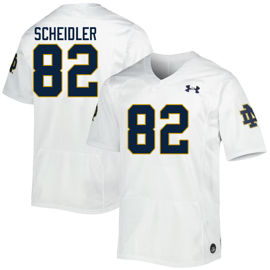Men #82 Leo Scheidler Notre Dame Fighting Irish College Football Jerseys Stitched-White